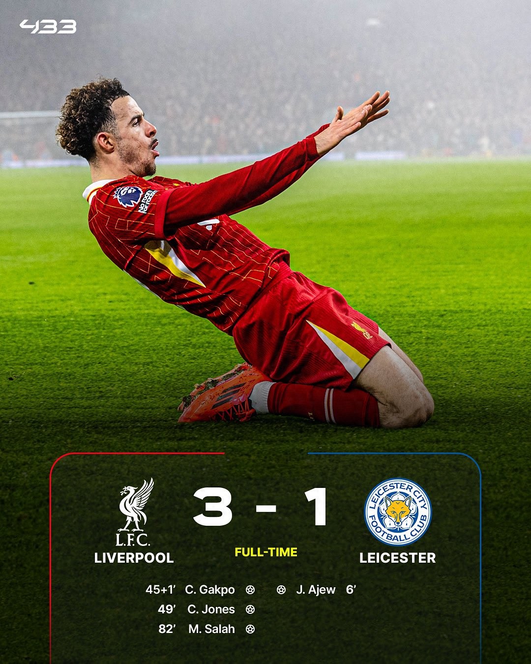 利物浦大胜在望，曼联意外遭遇平局